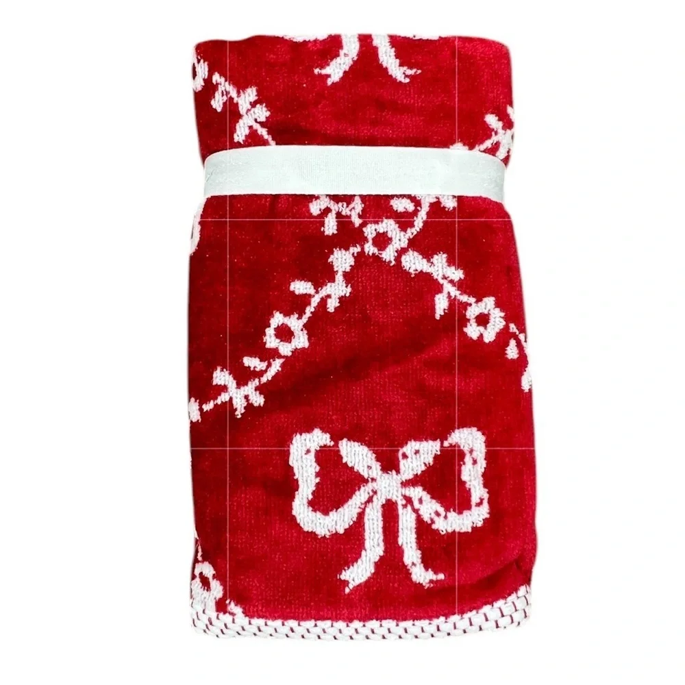 Laura Ashley - ‘Holiday Bows’ hand towels (2). NWT. *Last One!
